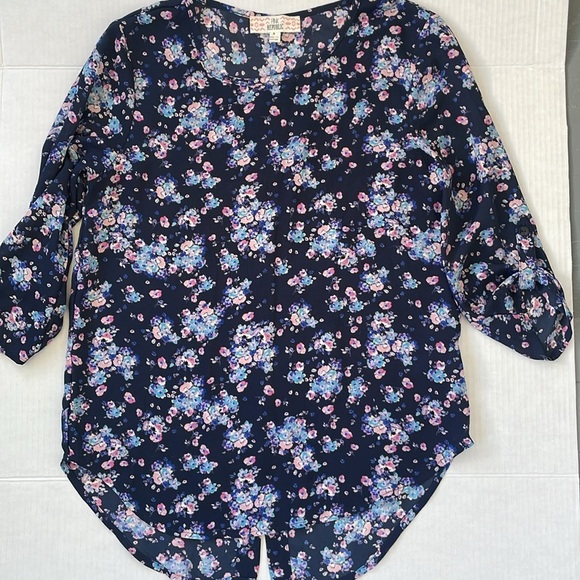 Pink Republic Blue and Pink Floral Blouse Small - Picture 14 of 16